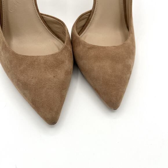 J.Crew Lucie Suede D'Orsay Pumps Chic Minimalist Classic Ashen Brown Heels Sz 8 - Picture 9 of 13